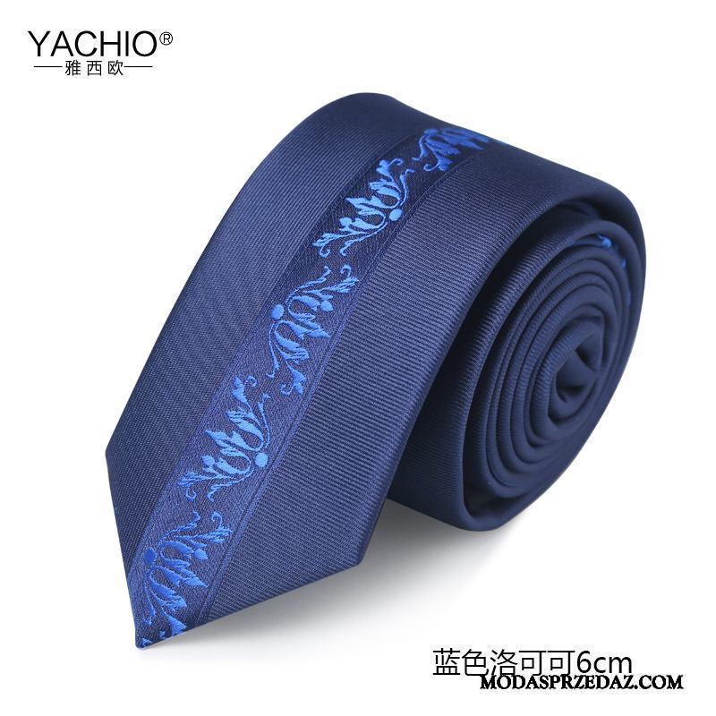 Krawat Męskie Na Sprzedaż Wzór Wąskie Oryginalny Moda Pudełko Na Prezenty Niebieski