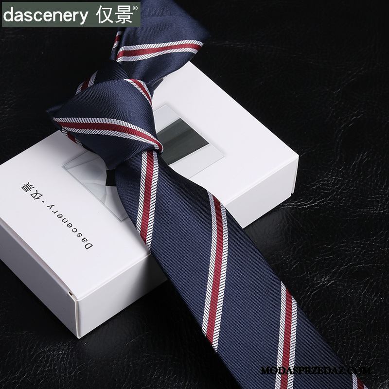 Krawat Męskie Sprzedam Męska 6 Cm Sukienka Wąskie Pan Młody Niebieski Czarny