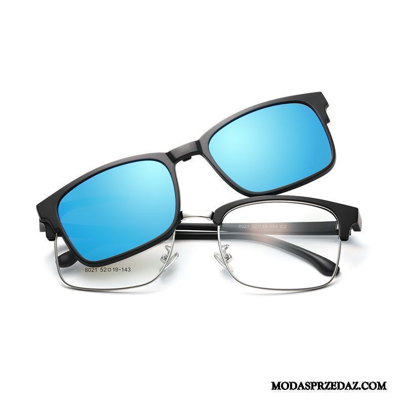 Okulary Przeciwsłoneczne Męskie Kup Vintage Polaryzator Kwadratowy Wielki Krótkowzroczność Niebieski
