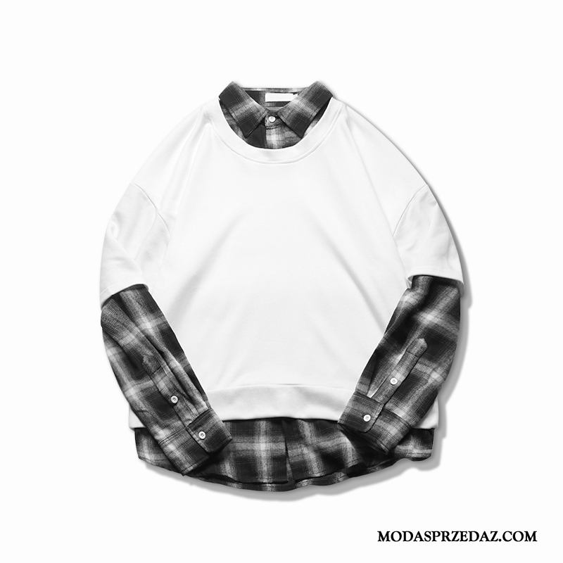 Bluza Z Kapturem Męskie Online Tendencja Pullover Męska Szerokie Bluzy Z Kapturem Biały