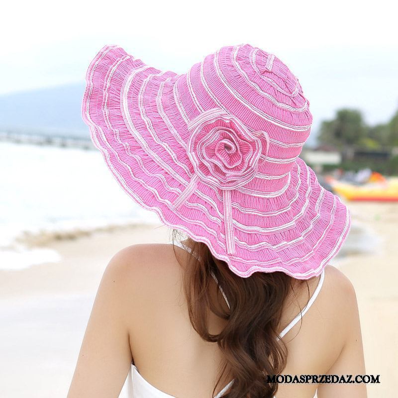 Kapelusz Damskie Na Sprzedaż Słońce Plażowe Damska Lato Podróż Różowy Fioletowy