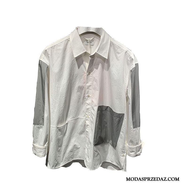 Koszula Męskie Sprzedam Piękny Bawełna Wiosna Długi Rękaw Casual Biały Szary