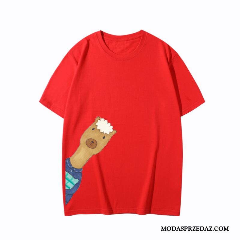 Koszulki Damskie Kupię Student Krótki Rękaw Topy Lato Tendencja Czerwony