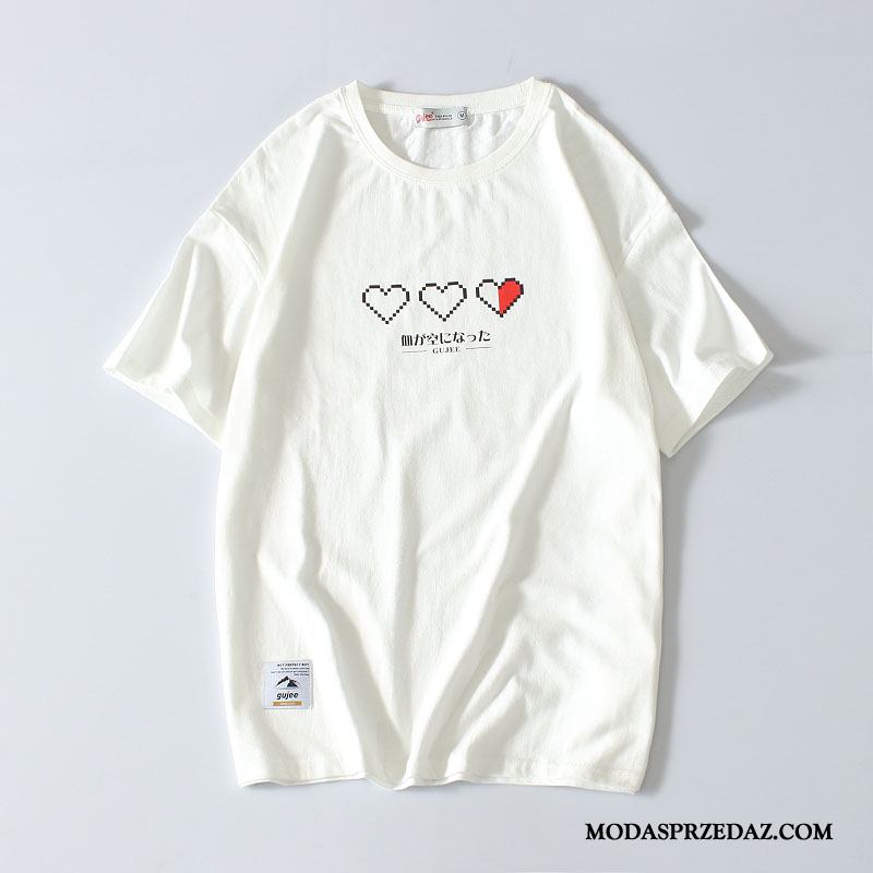 Koszulki Męskie Na Sprzedaż Młodzież Miłość Krótki Rękaw Drukowana Lato Biały
