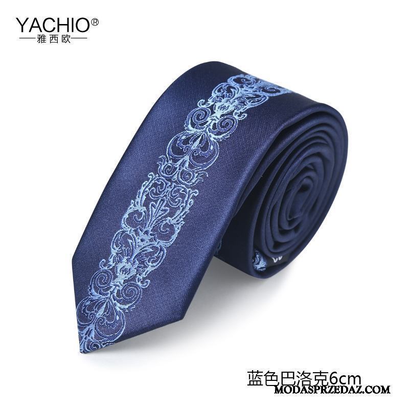 Krawat Męskie Na Sprzedaż Wzór Wąskie Oryginalny Moda Pudełko Na Prezenty Niebieski