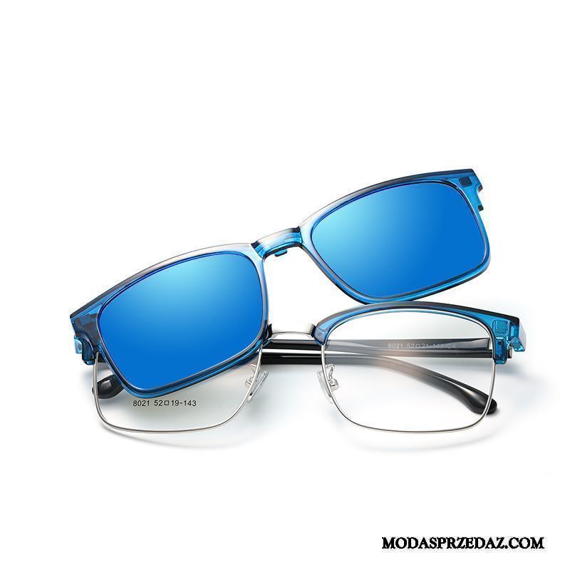 Okulary Przeciwsłoneczne Męskie Kup Vintage Polaryzator Kwadratowy Wielki Krótkowzroczność Niebieski