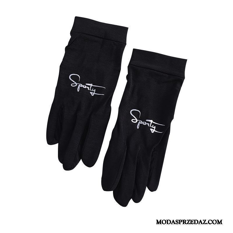 Rękawiczki Męskie Kupię Ochrona Przed Słońcem Antypoślizgowe Lato Jazdy Ekran Dotykowy Fioletowy Czarny