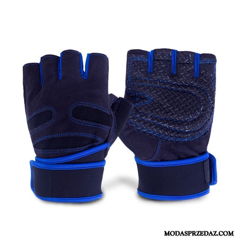 Rękawiczki Męskie Na Sprzedaż Oddychające Pół Palca Fitness Lato Wristguards Niebieski