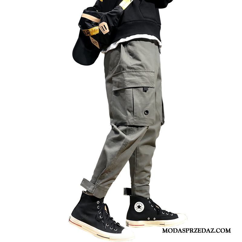 Spodnie Cargo Męskie Oferta Slim Fit Długie Casualowe Spodnie Modna Marka Hip-hop Szary
