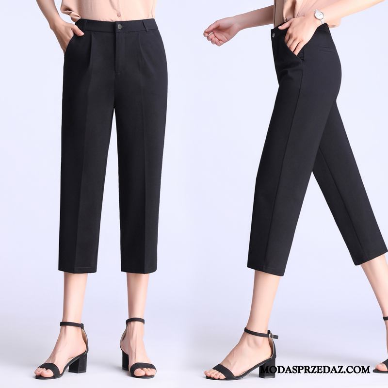 Spodnie Damskie Online Casualowe Spodnie Duży Rozmiar Dla Otyłych Damska Spodnie Capri Czarny