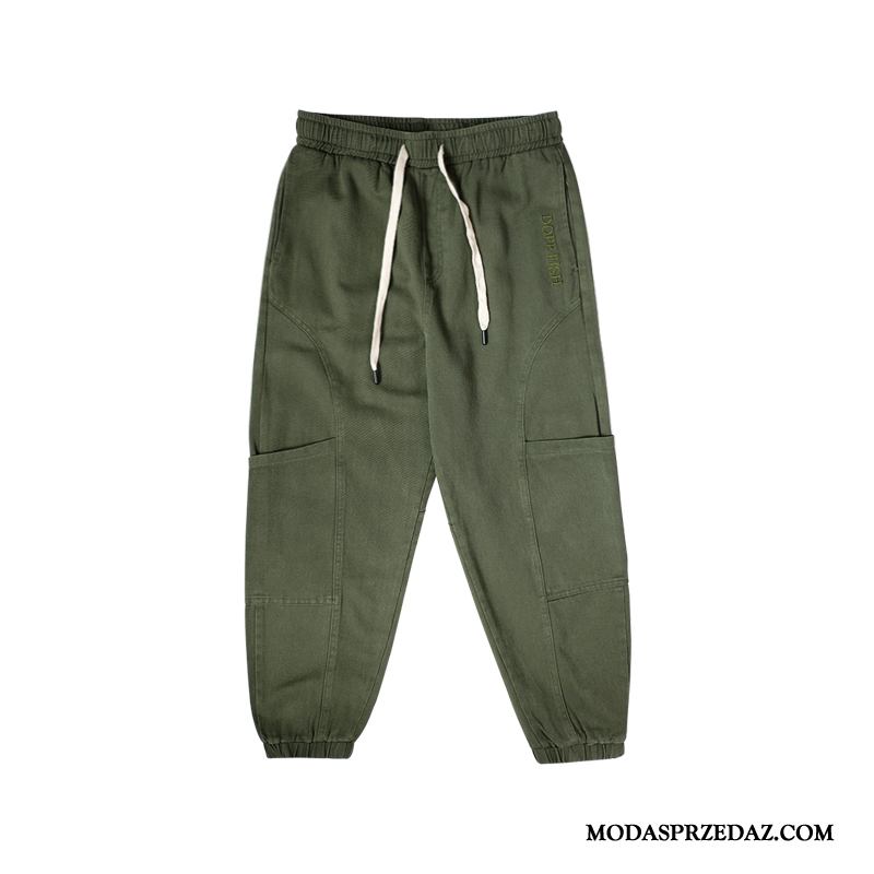 Spodnie Męskie Kup Szerokie Wiosna Slim Fit Casualowe Spodnie Tendencja Czysta Zielony