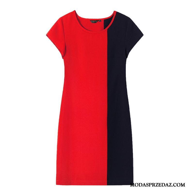 Sukienka Damskie Na Sprzedaż W Średnim Wieku Casual Cienkie Lato Duży Rozmiar Czerwony