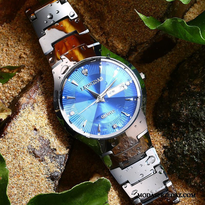 Zegarek Na Rękę Męskie Na Sprzedaż Oryginalne Nowy Siatkowe Casual Trendy Niebieski Czerwony