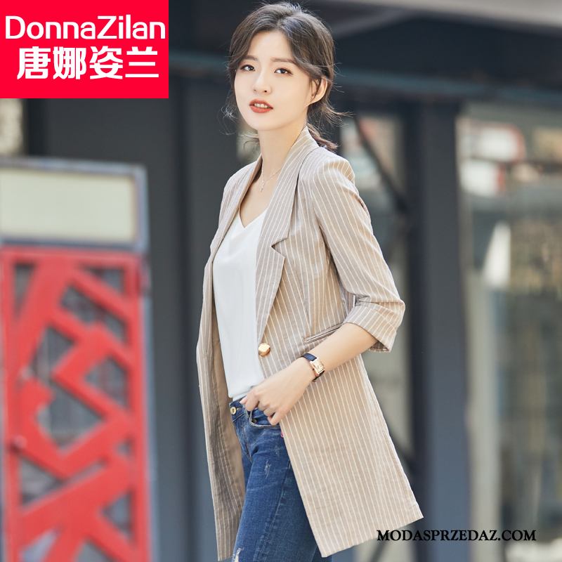 Blazer Damskie Oferta Wiosna Casual Brytyjskie Marynarka 2019 Khaki Czerwony