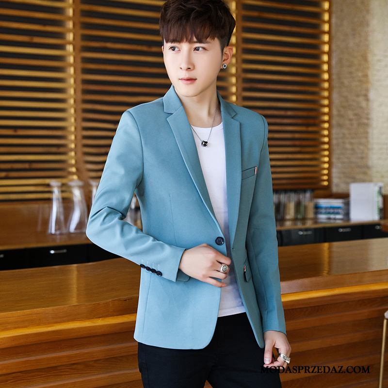 Blazer Męskie Kup Slim Fit Casual Tendencja Topy 2019 Czarny