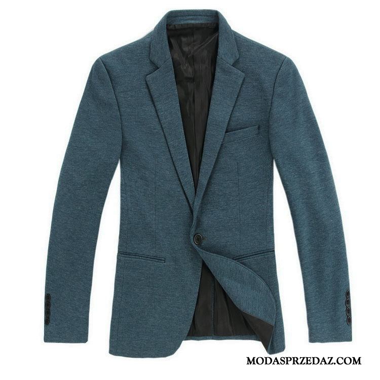 Blazer Męskie Online Marynarka Slim Fit Męska Moda Lato Szary Ciemno