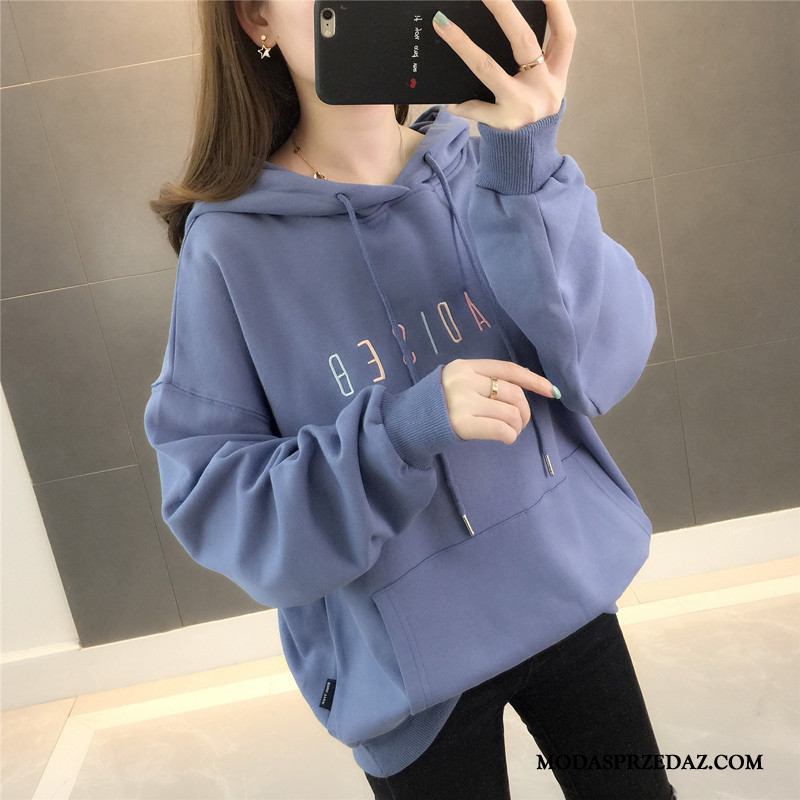 Bluza Z Kapturem Damskie Kup 2019 Alfabet Pullover Damska Nowy Czysta Fioletowy