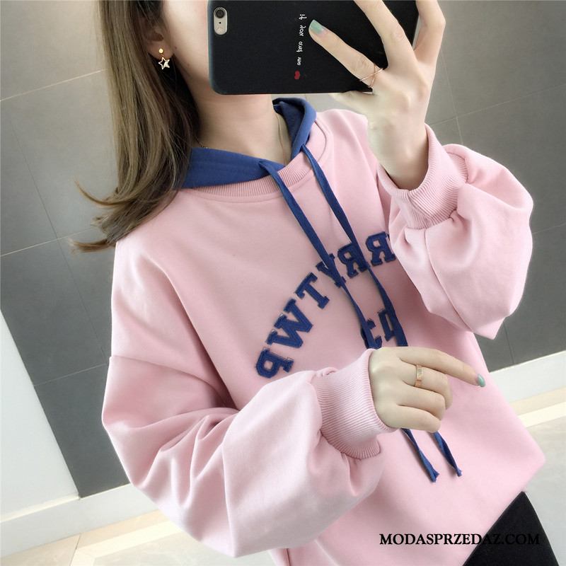 Bluza Z Kapturem Damskie Online Topy Alfabet Pullover 2019 Bluzy Z Kapturem Czysta Zielony