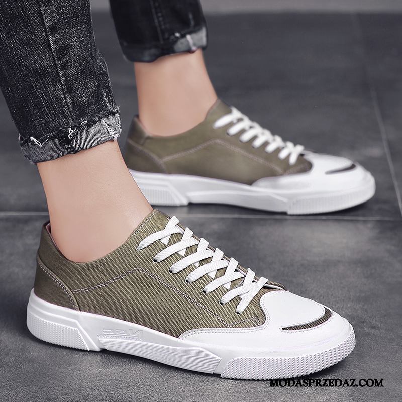 Buty Sportowe Męskie Tanie Wszystko Pasuje Canvas Casual Tendencja Siatkowe Biały