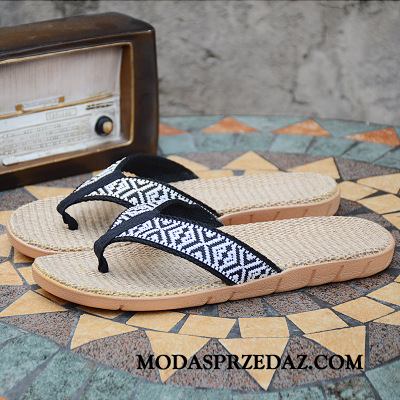 Japonki Męskie Sprzedam Kapcie Outdoor Męska Tendencja Vintage Niebieski