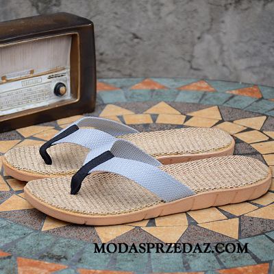 Japonki Męskie Sprzedam Kapcie Outdoor Męska Tendencja Vintage Niebieski