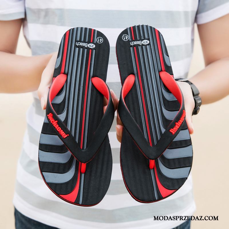 Japonki Męskie Sprzedam Z Gumy Sandały Męska Outdoor Plażowe Czerwony