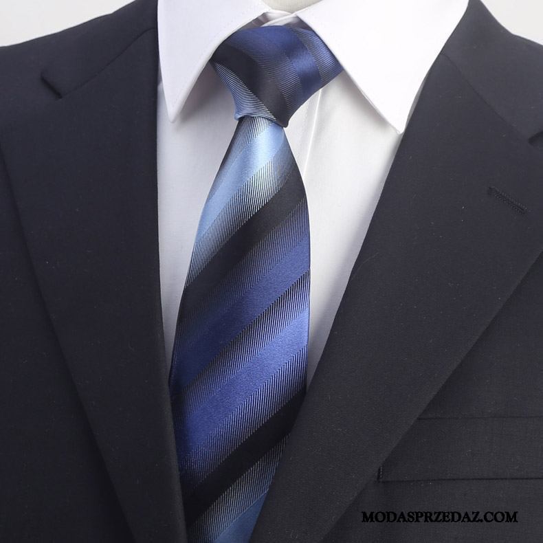 Krawat Męskie Sprzedam W Paski Garnitury Sukienka Jedwab Pudełko Na Prezenty Ciemno Niebieski Niebieski