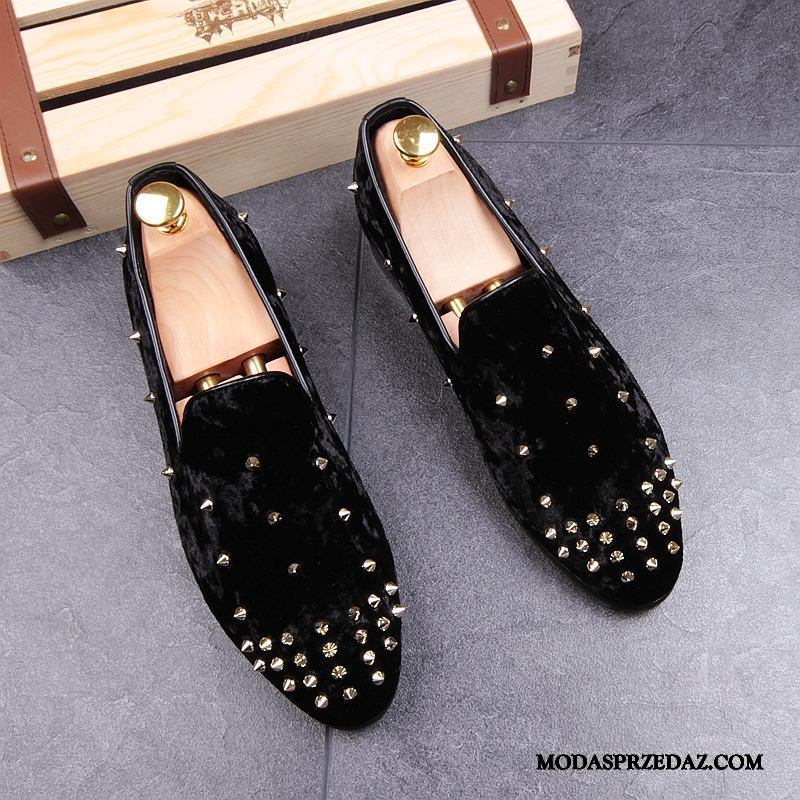 Mokasyny Męskie Online Loafers Moda Tendencja Męska Slip On Czerwony