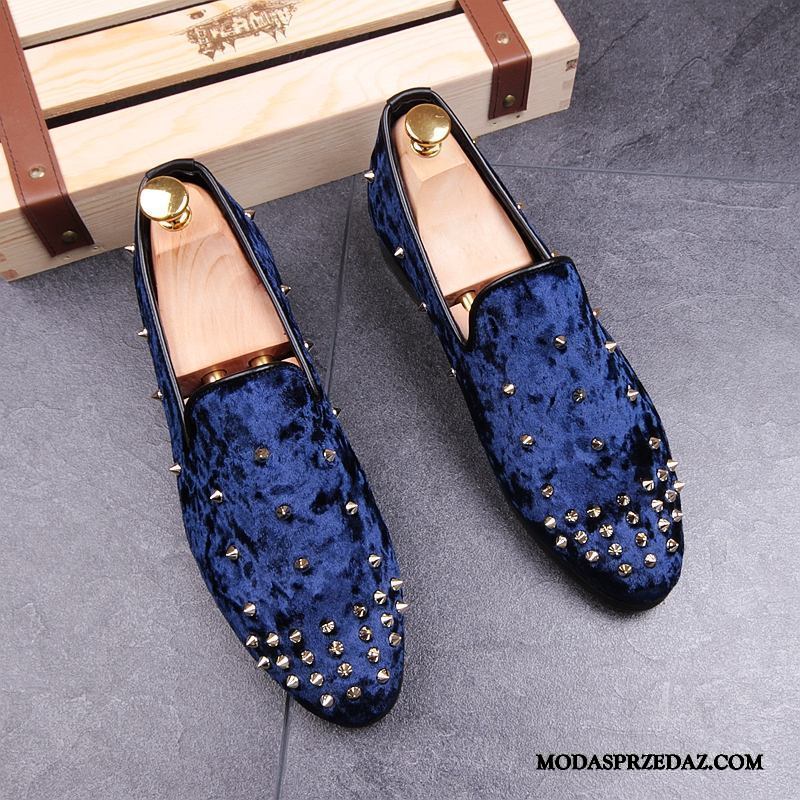 Mokasyny Męskie Online Loafers Moda Tendencja Męska Slip On Czerwony