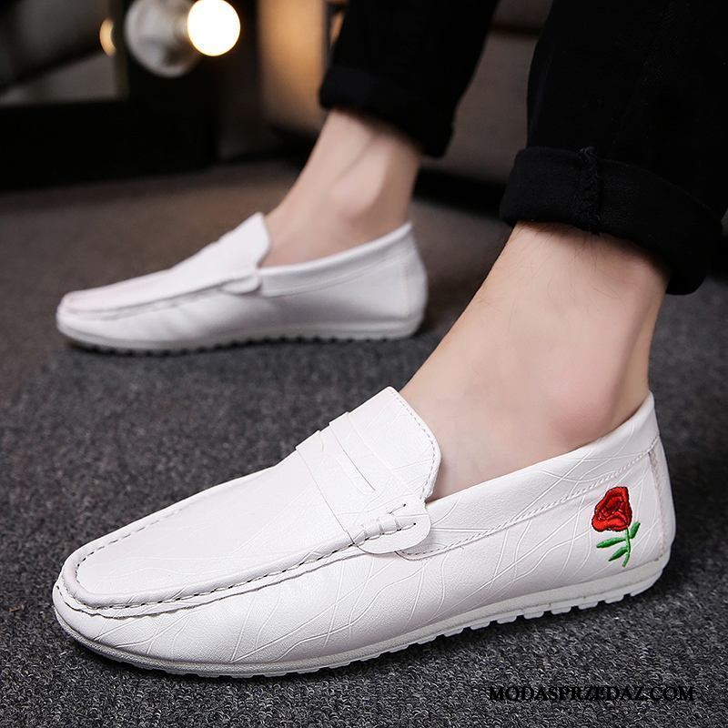 Mokasyny Męskie Sklep Męska 2019 Slip On Buty Tendencja Biały