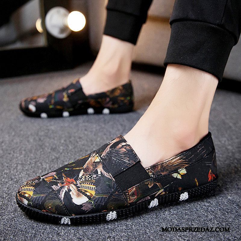 Mokasyny Męskie Sklep Tendencja Slip On Męska Wiosna Casual Czarny