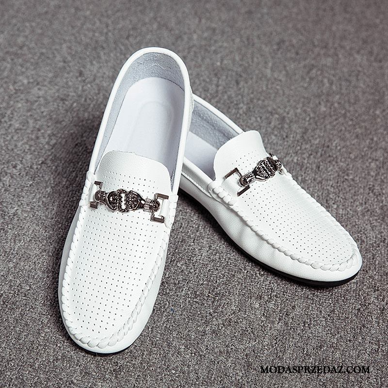 Mokasyny Męskie Sprzedam Casual Dla Kierowców Oddychające Slip On Koronka Biały