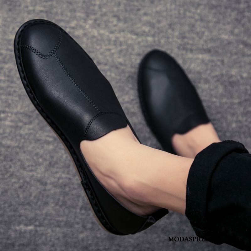 Mokasyny Męskie Sprzedam Casual Tendencja Oddychające Slip On Buty Żeglarskie Czarny