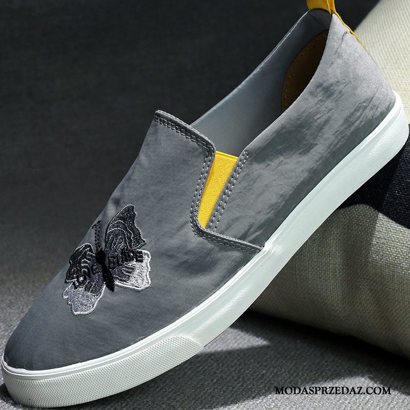 Mokasyny Męskie Tanie Dla Kierowców Męska Casual Canvas Buty Czarny