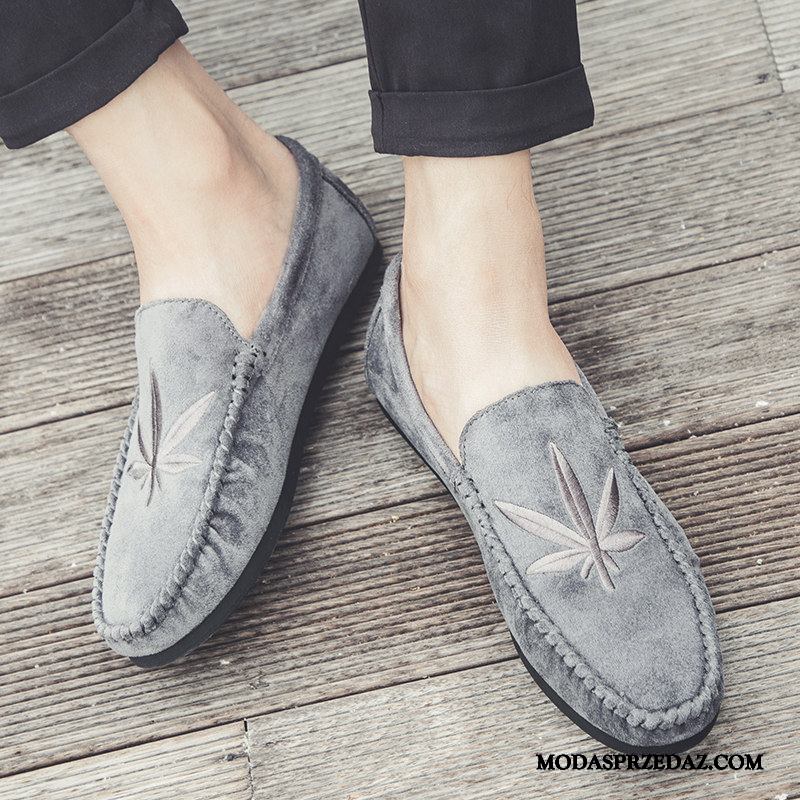 Mokasyny Męskie Tanie Tendencja Buty Męska Slip On Jesień Czarny