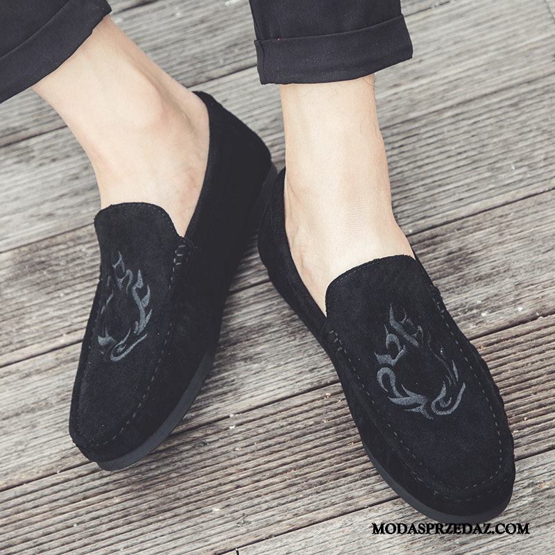 Mokasyny Męskie Tanie Tendencja Buty Męska Slip On Jesień Czarny