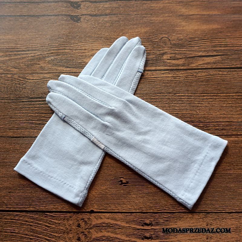Rękawiczki Damskie Sprzedam Oddychające 100% Bawełna Lato Wiosna Damska Biały