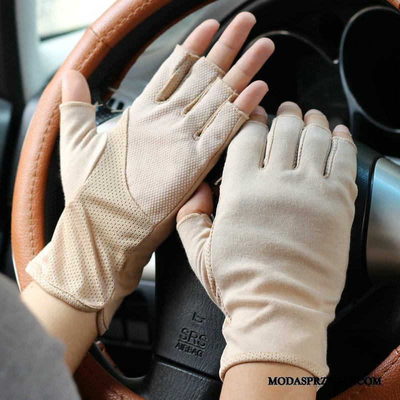 Rękawiczki Męskie Na Sprzedaż Cienkie Ochrona Przed Słońcem Lato Dla Kierowców Bawełna Khaki