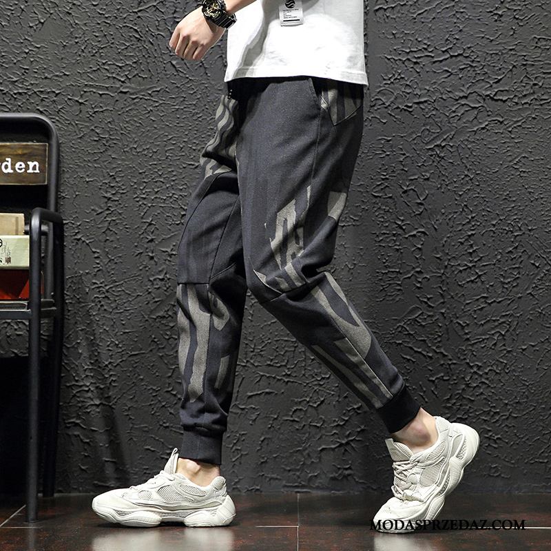 Spodnie Cargo Męskie Dyskont Slim Fit Tendencja Modna Marka Student Casualowe Spodnie Kamuflaż Jasny