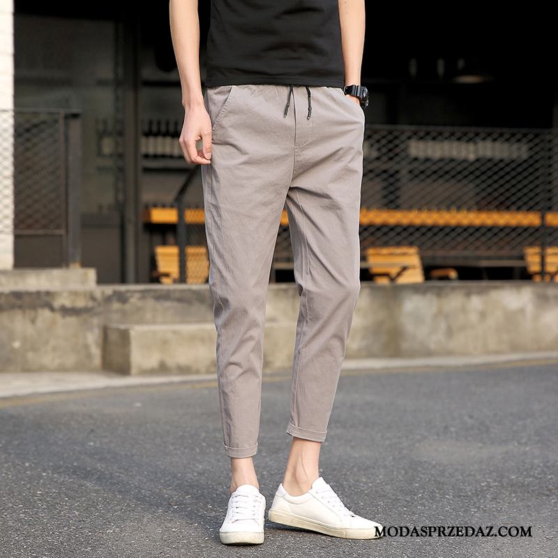 Spodnie Męskie Dyskont Męska Casualowe Spodnie Ołówkowe Spodnie Tendencja Slim Fit Biały