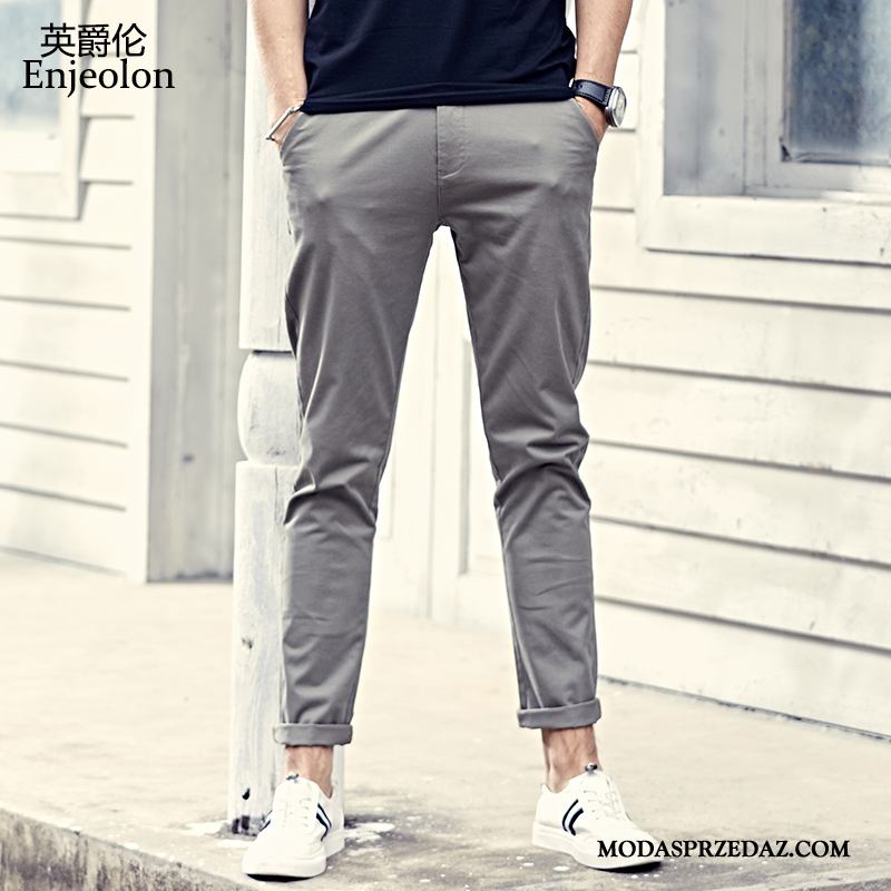 Spodnie Męskie Kup Slim Fit Proste Ołówkowe Spodnie 2019 Casualowe Spodnie Ciemno Niebieski