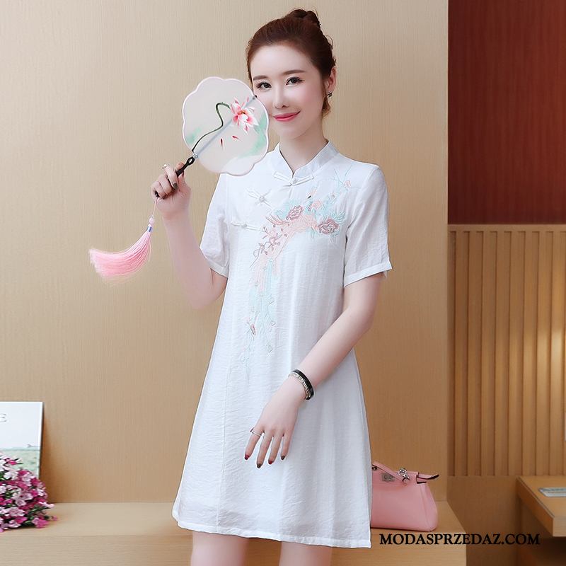 Sukienka Damskie Sprzedam Damska Dla Otyłych Topy Duże Cheongsam Biały