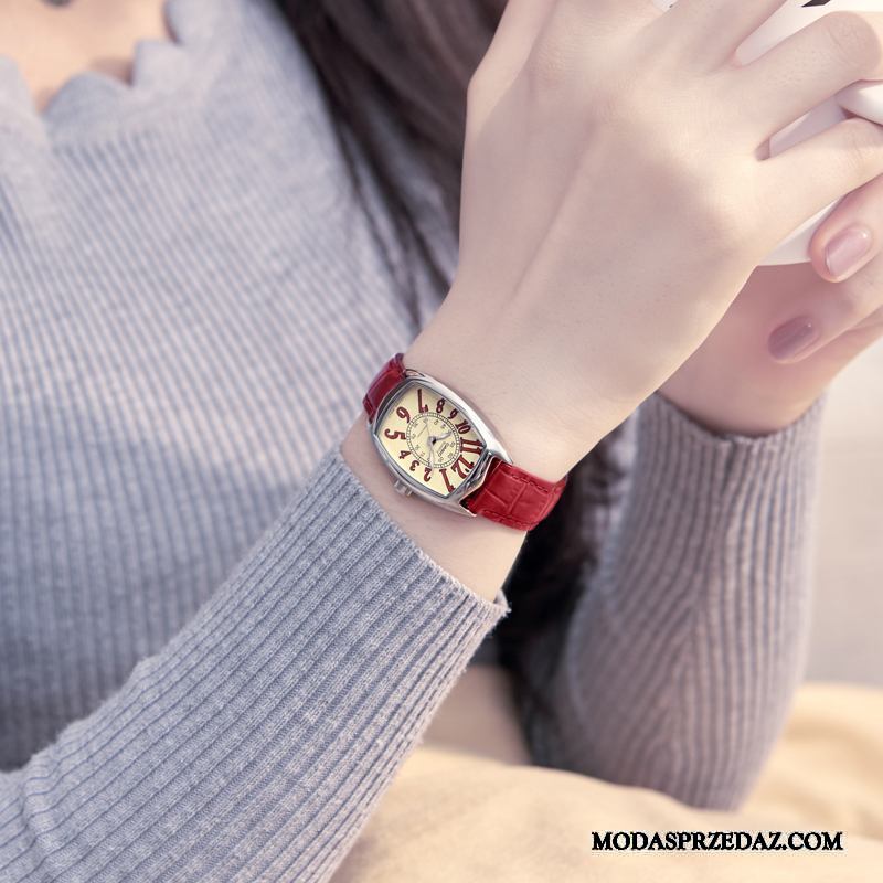 Zegarek Na Rękę Damskie Oferta Mały Moda Siatkowe Paski Oryginalne Brązowy Czerwony