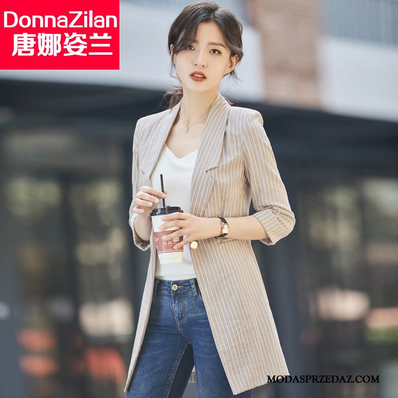 Blazer Damskie Oferta Wiosna Casual Brytyjskie Marynarka 2019 Khaki Czerwony