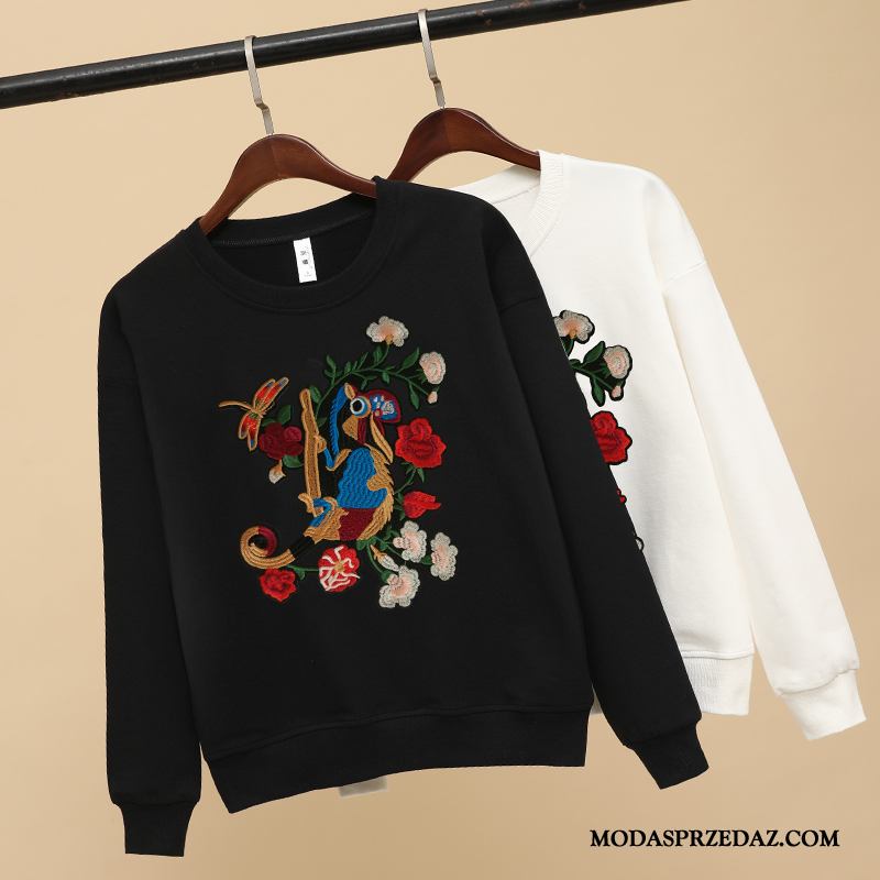 Bluza Z Kapturem Damskie Tanie Pullover Nowy Bluzy Z Kapturem Szerokie Tendencja Czarny