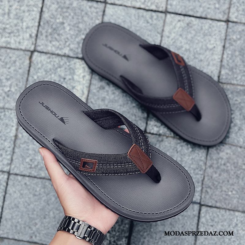 Japonki Męskie Sprzedam Buty Casual Sandały Plażowe Miękka Podeszwa Czarny