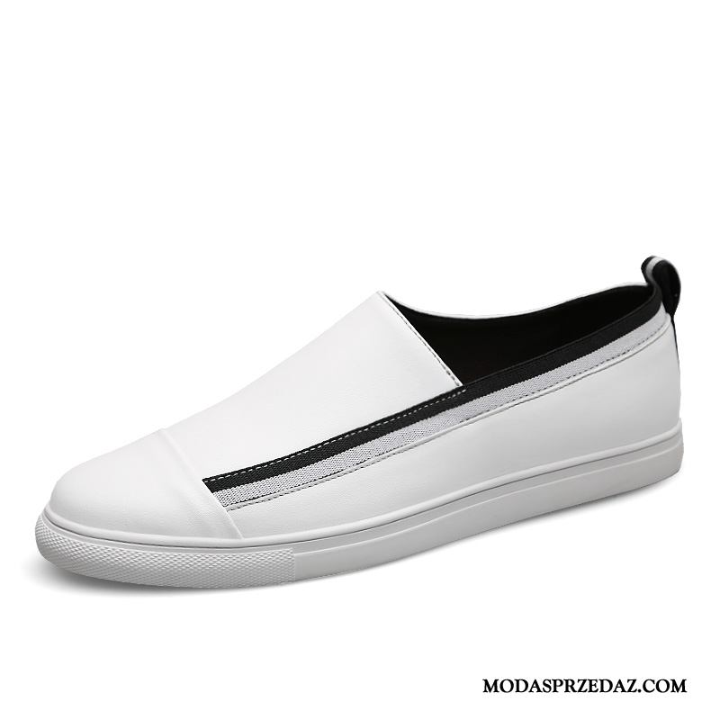 Mokasyny Męskie Online Slip On Casual Loafers Wiosna 2019 Biały