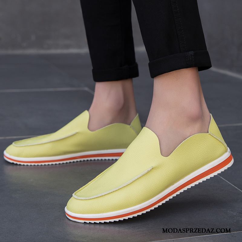 Mokasyny Męskie Tanie Slip On Casual Tendencja 2019 Skóra Zielony