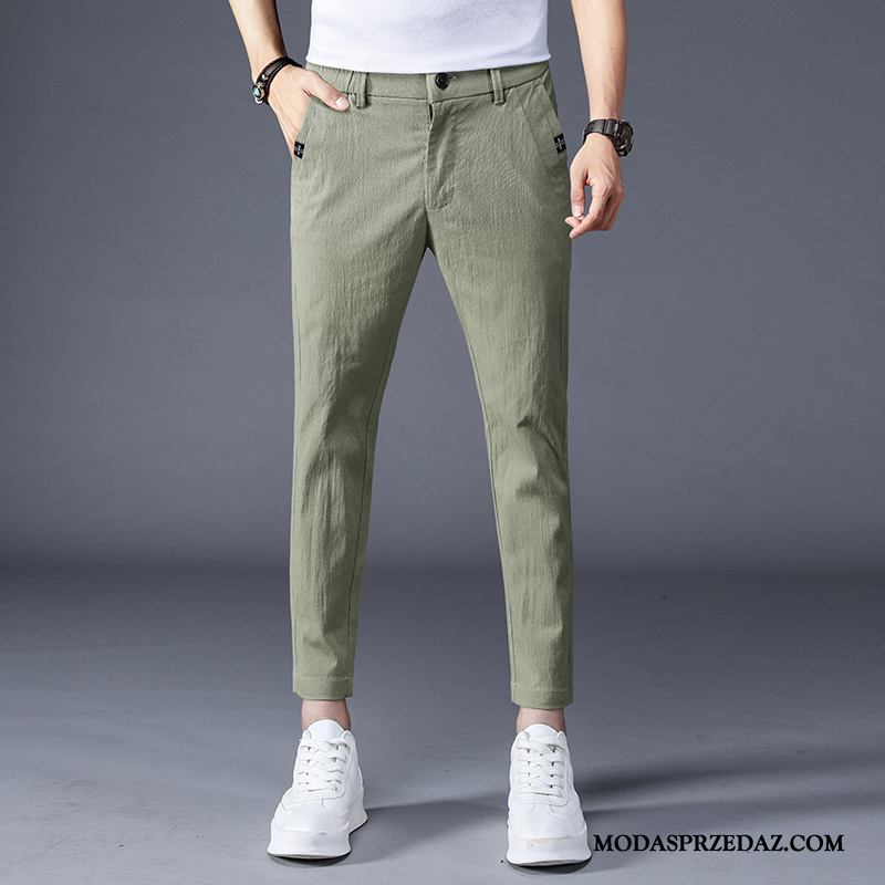 Spodnie Męskie Sklep Casualowe Spodnie 2019 Mały Nowy Slim Fit Jasny Zielony