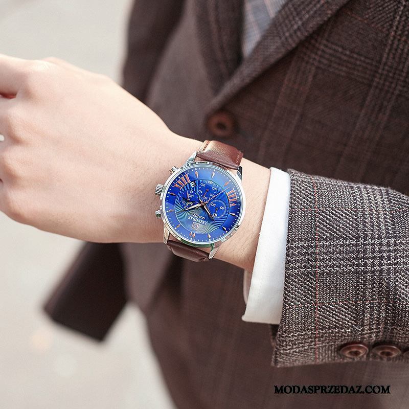 Zegarek Na Rękę Męskie Kup Wodoodporny Paski Trendy Świecące Męska Niebieski